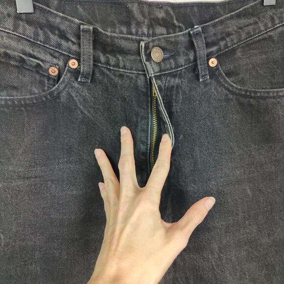 Vintage 90s Levi's 512‎ Jeans Womens 28 Black Wash Slim Fit Tapered Leg Vtg - Picture 2 of 9